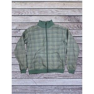 Lululemon Jacket Mens L/XL Green Plaid Full Zip Heavy Athleisure Jacket